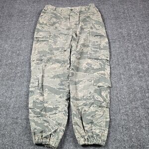 U.S. Air Force Pants Mens 32x28‎ Gray Camouflage Cargo Elastic Waist Tapered